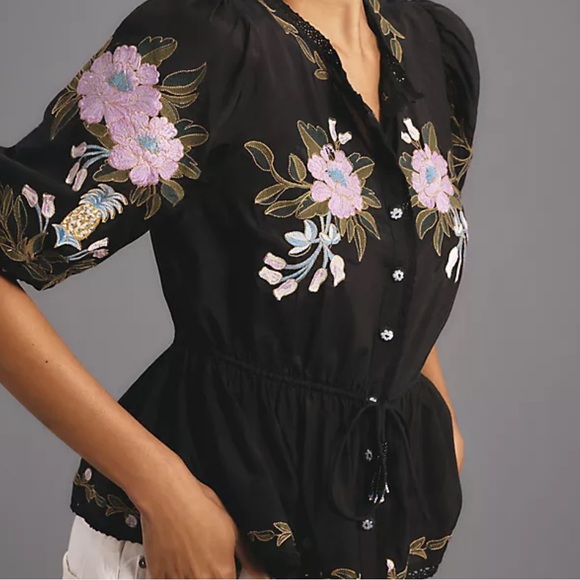 🆕 FARM RIO Winter Garden Blouse L (NWT) 🌺 - Picture 4 of 9